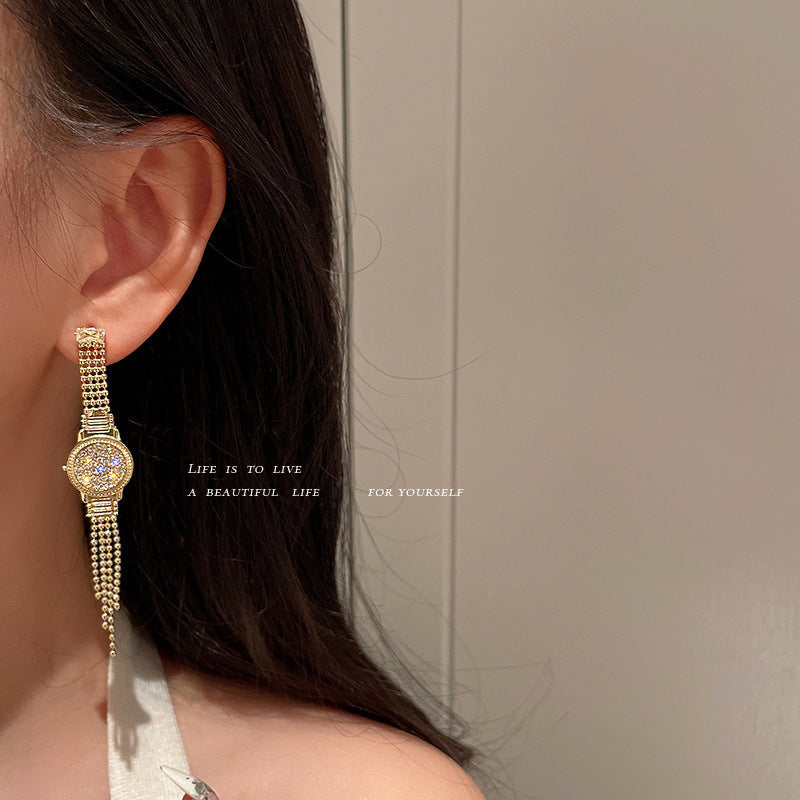 Diamond Watch Earrings