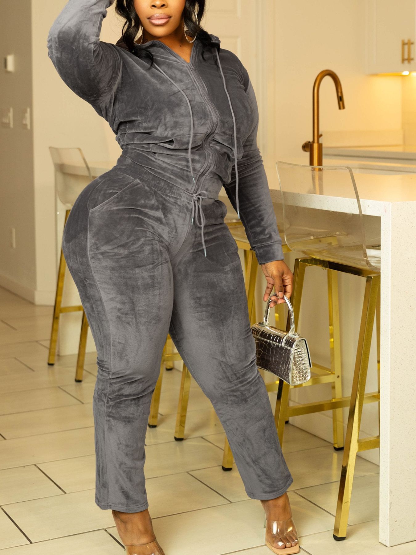 Casual Indoor And Outdoor Personality Slim Fit Sexy Sports Suit