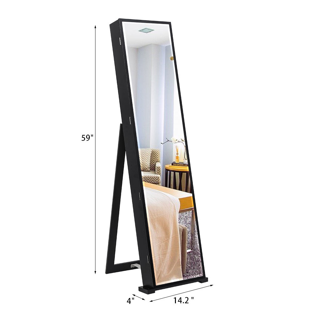 Upright Jewellery Cabinet With Long Mirror