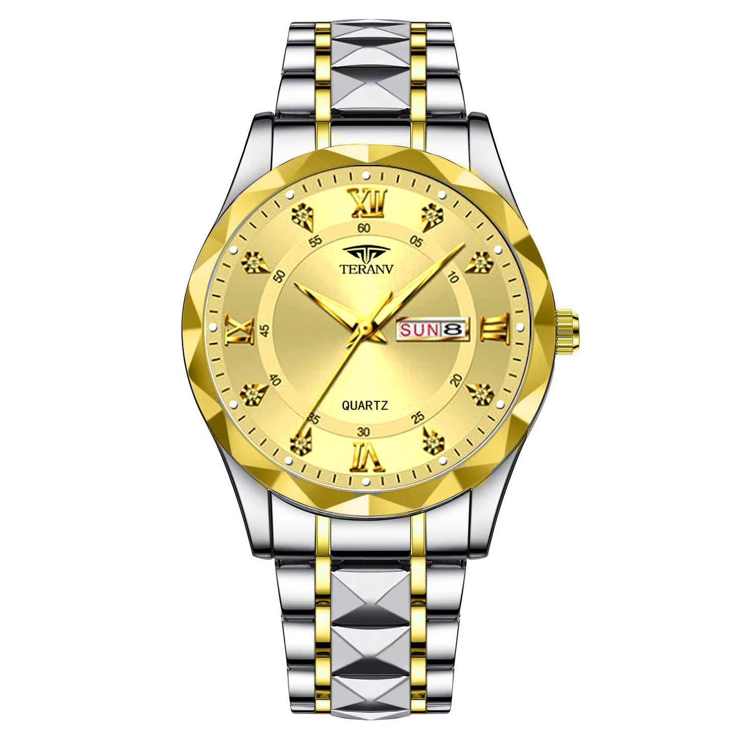 Watch Men's Chinese And English Calendar Diamond Shell