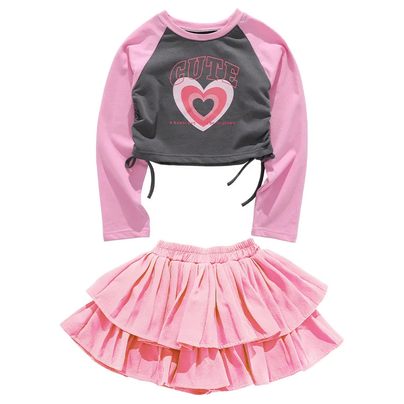 Child Hiphop Style Rapper Clothes Set Kids Hip Hop Long Sleeve T-shirt + Jeans Streetwear Accessory Boy Girl Dance Costume Suit