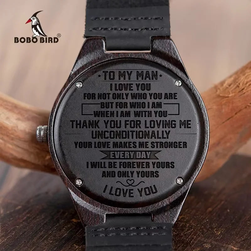 BOBO BIRD Watch Men Free Customized Personal Gift Quartz часы мужск Wristwatches for Anniversary Birthday Father's Day Dropshipp