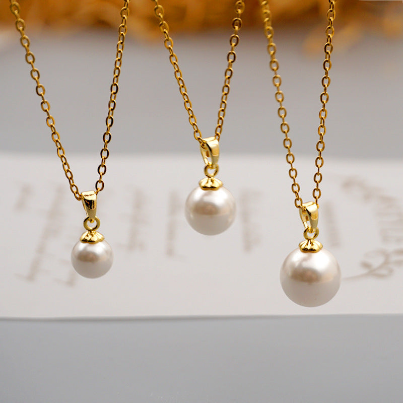 Design Titanium Steel Chain Accessories Pearl Necklace