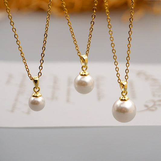 Design Titanium Steel Chain Accessories Pearl Necklace