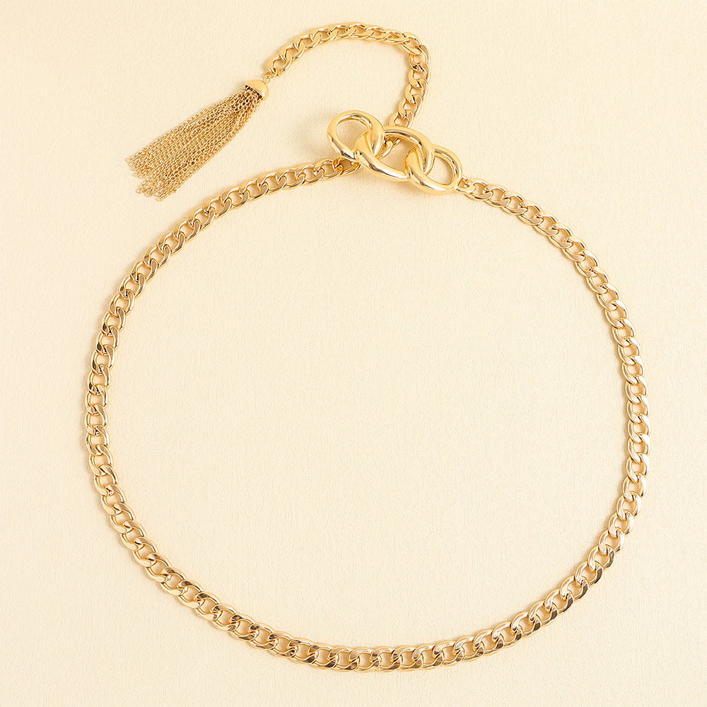 Fashion Metal Waist Chain Embellished Fringe Belt Personality Women Jeans Skirt Accessory Belt