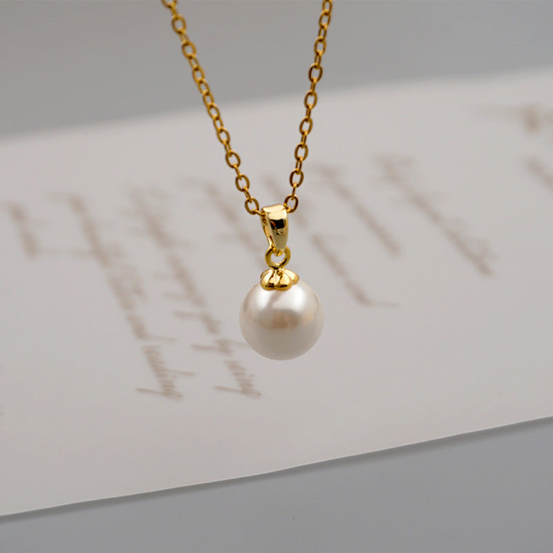 Design Titanium Steel Chain Accessories Pearl Necklace