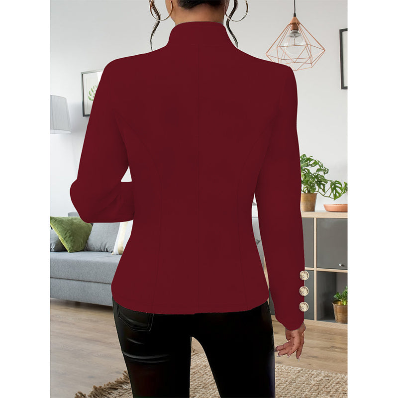 Women Casual Blazers Long Sleeve Business Outerwear Slim Fitting Single Breasted Jacket