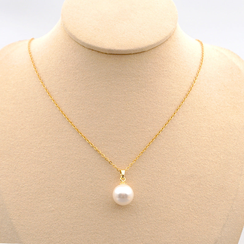 Design Titanium Steel Chain Accessories Pearl Necklace