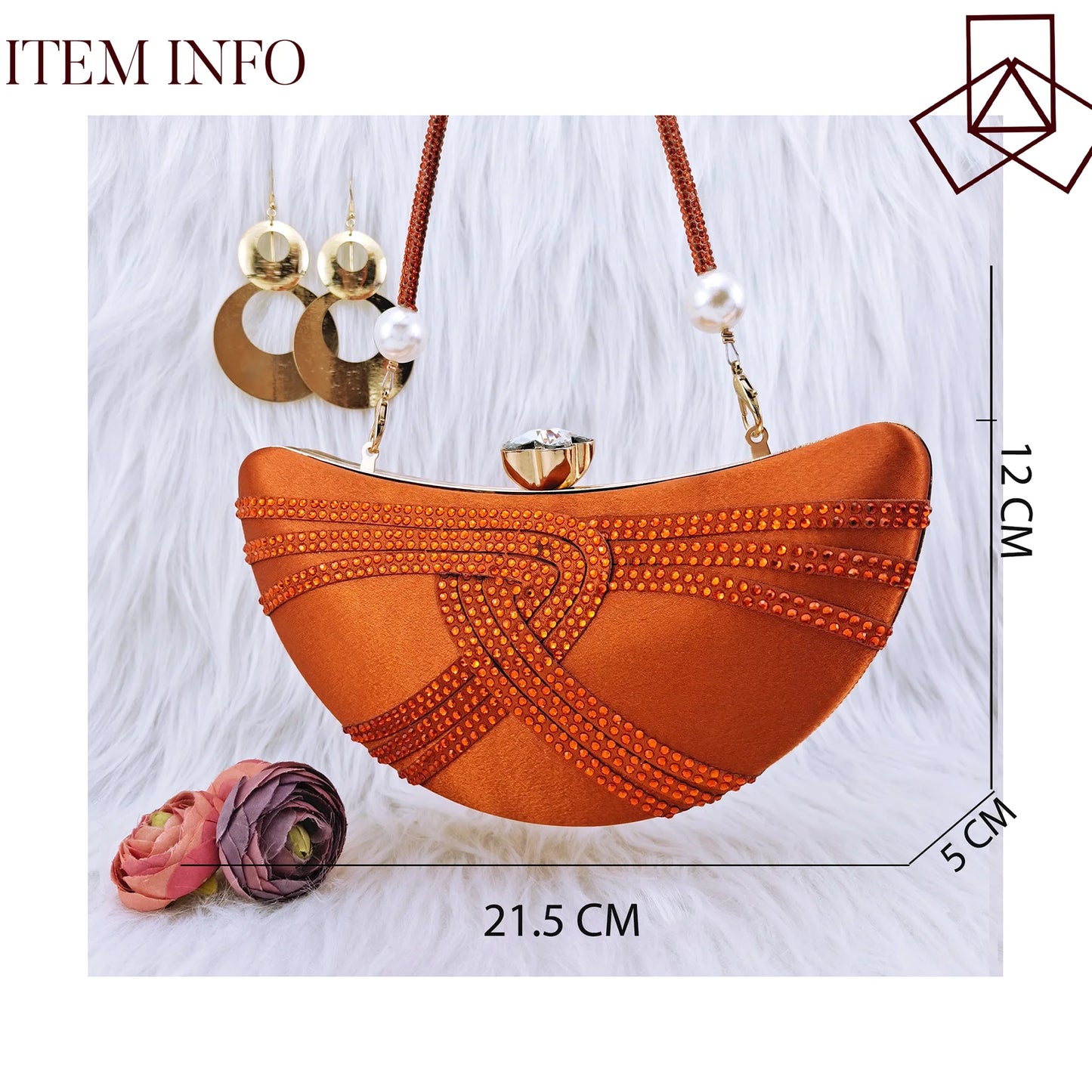 Carol Party Nigerian Silver Designer Fashion Women's Bags Crystal Encrusted Wedding Crossbody Party Handbags Moon Purse