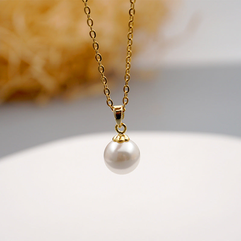 Design Titanium Steel Chain Accessories Pearl Necklace