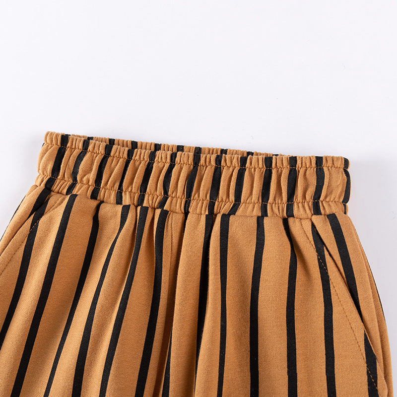 Autumn Male Cartoon Striped Children Suit