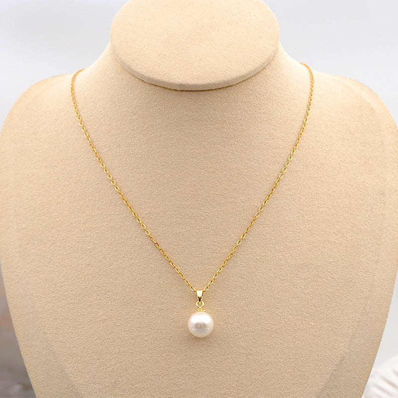 Design Titanium Steel Chain Accessories Pearl Necklace