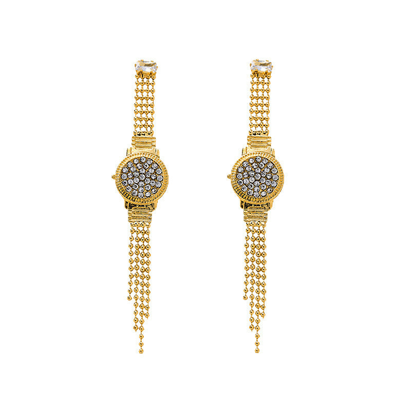 Diamond Watch Earrings