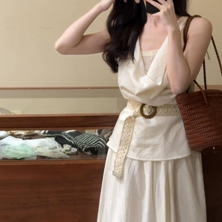 Very Beautiful And Beautiful Tight Waist Vest Dress