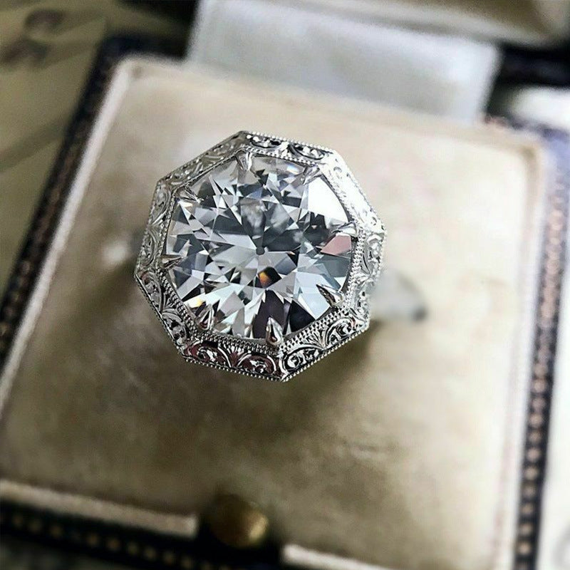 Creative Square Bag Micro-inlaid Zircon Ring