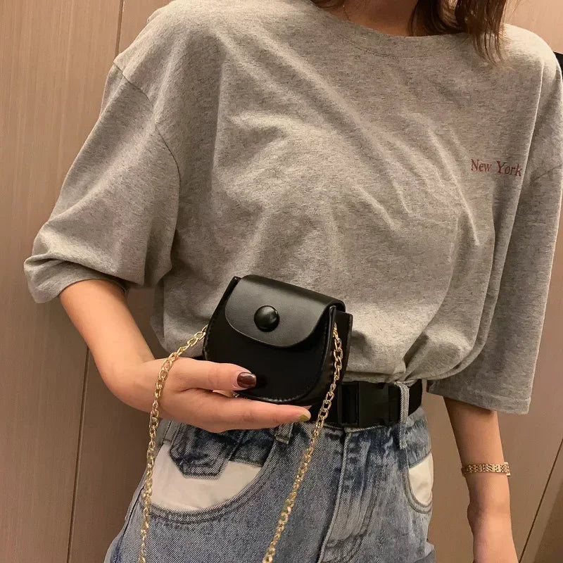 New Mini Women Shoulder Bag Coffee Black Yellow Small Crossbody Bags Fashion Earphone Lipstick Storage Bag