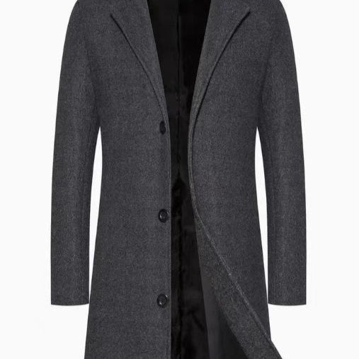 Men's Casual Extended Above The Knee Woolen Trench Coat