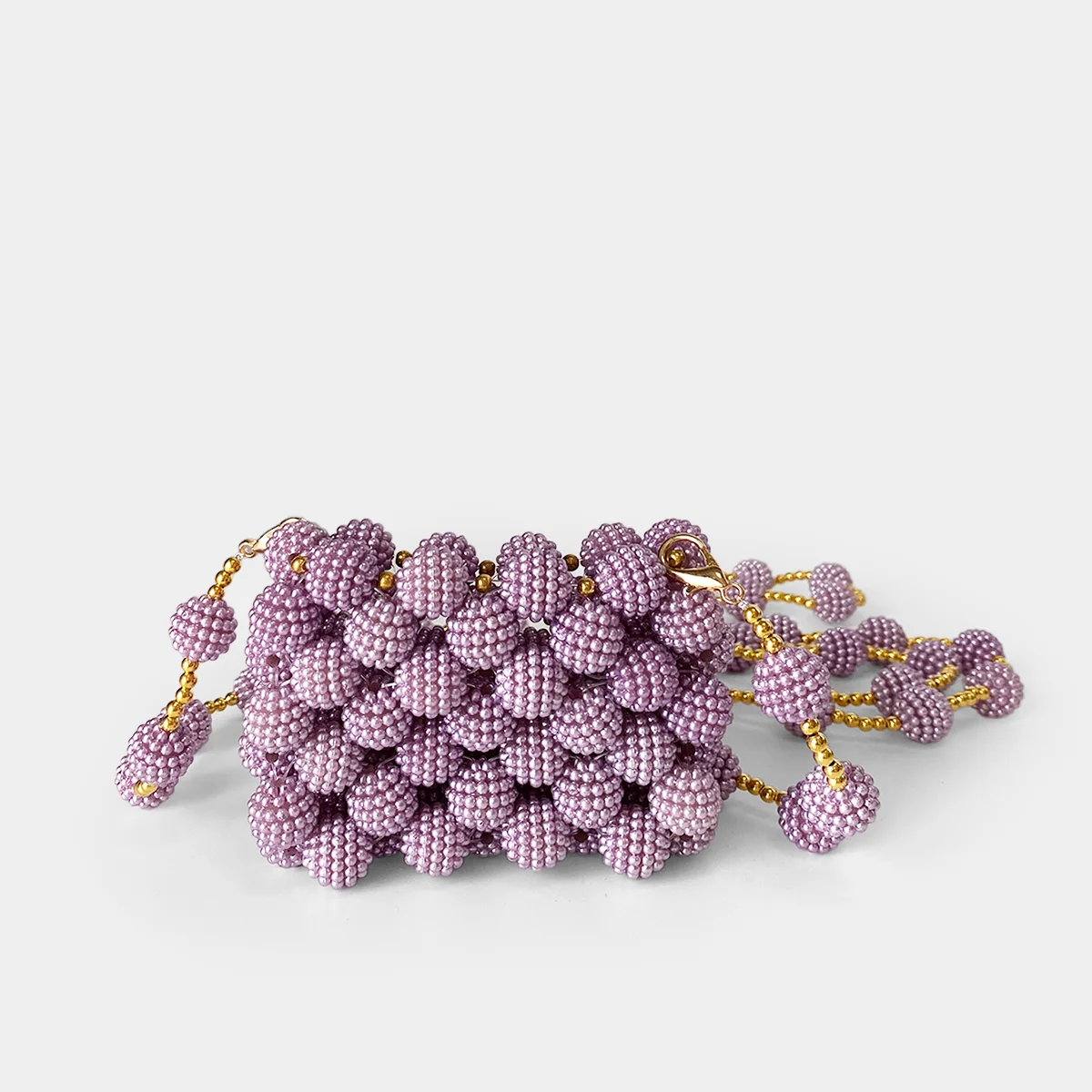 Mini bag 2024 new women's bag handmade bead bag dinner bag crossbody women's bag Yangmei pearl bag