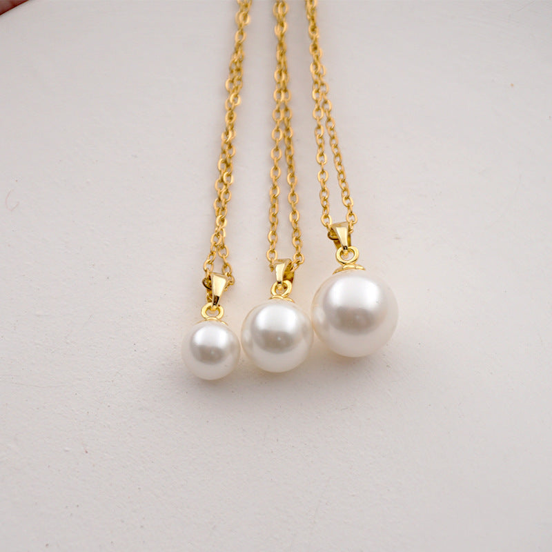 Design Titanium Steel Chain Accessories Pearl Necklace
