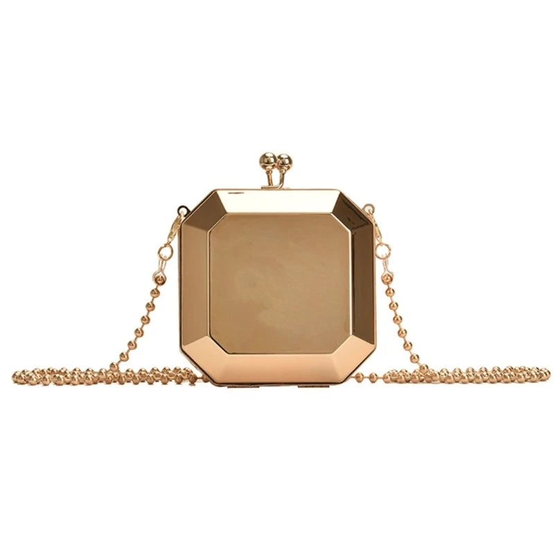 Mini Luxury Gold Party Evening Clutch Women Fashion Small PVC Box Crossbody Bag Female Dating Shoulder Bag Shopping Handbag