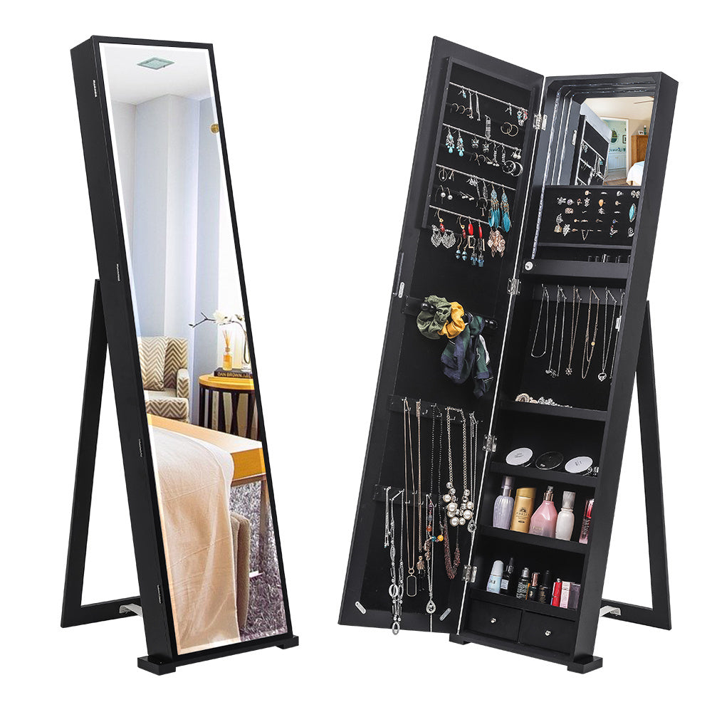 Upright Jewellery Cabinet With Long Mirror
