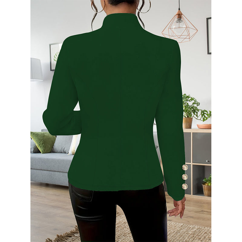 Women Casual Blazers Long Sleeve Business Outerwear Slim Fitting Single Breasted Jacket