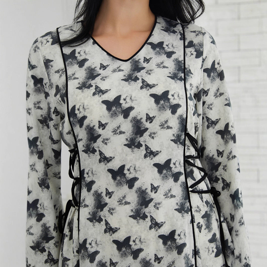 Fashion Printed Muslim Robe Abaiya Dress