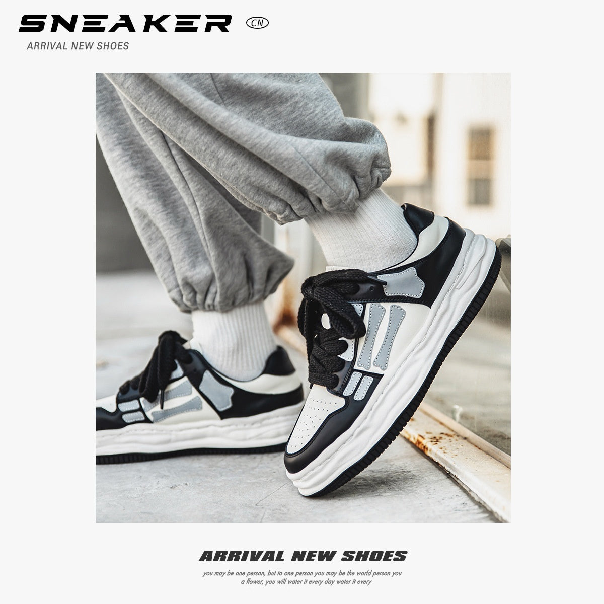 Reflective Bone Retro Platform Sneakers Men