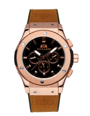 Multifunctional luminous rose gold tape men's watch