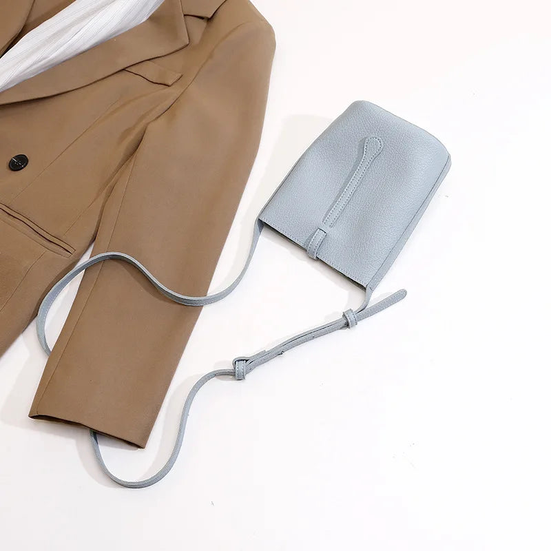 New in Women Mobile Phone Bag Soft Leather Small Shoulder Crossbody Bags Luxury Mini Cute Coin Purse Yellow Card Holders Wallet