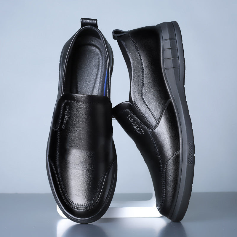 Men's Soft Leather Soft Bottom Non-slip Casual Leather Shoes