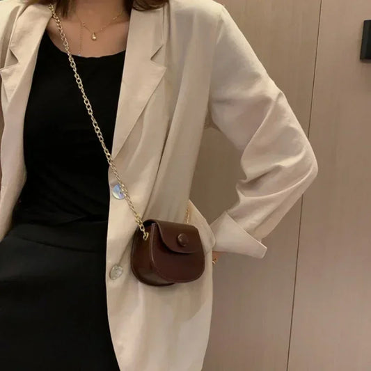 New Mini Women Shoulder Bag Coffee Black Yellow Small Crossbody Bags Fashion Earphone Lipstick Storage Bag