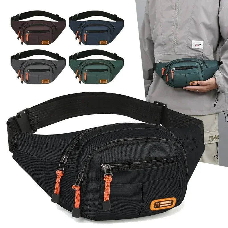 Men Women Oxford Waterproof Mobile Waist Bag Unisex Multifunctional Large Capacity Fanny Pack Wear-resistant Para Hombre 2024