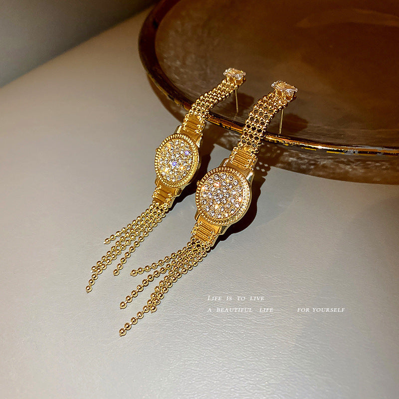 Diamond Watch Earrings