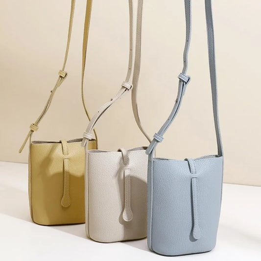 New in Women Mobile Phone Bag Soft Leather Small Shoulder Crossbody Bags Luxury Mini Cute Coin Purse Yellow Card Holders Wallet