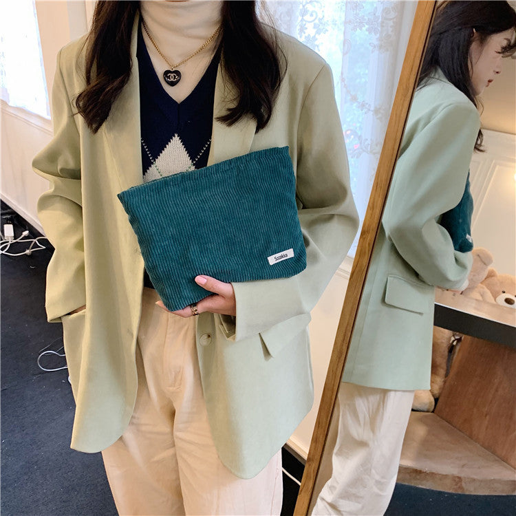 Fashion Corduroy Cosmetic Bag Women