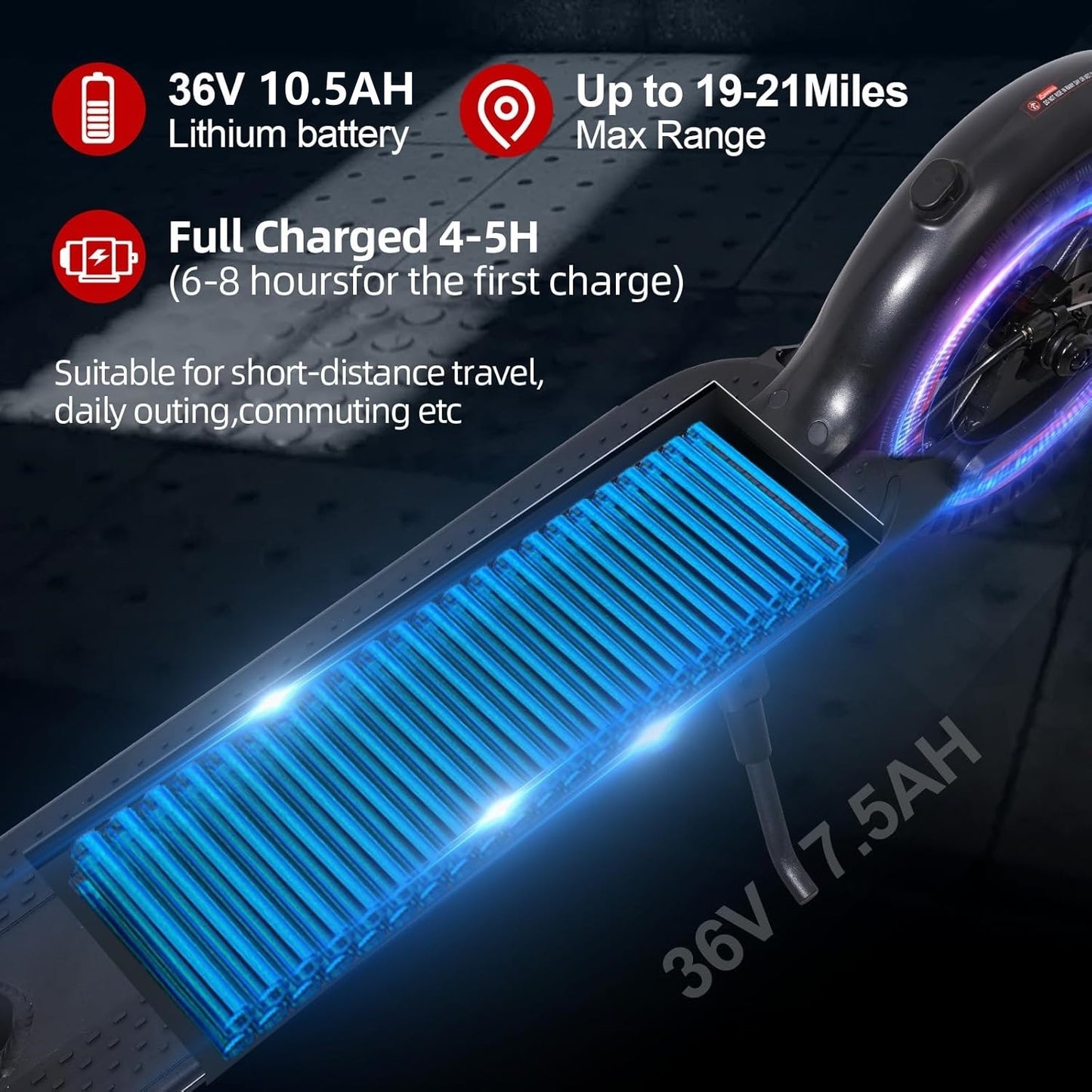 Convenient Electric Scooter For Commuting, 8.5-inch Tires With A Maximum Speed Of 15Mph And A 350W Motor, With A Range Of 19 Miles. Foldable Electric Scooter Controlled By Anapplication Program