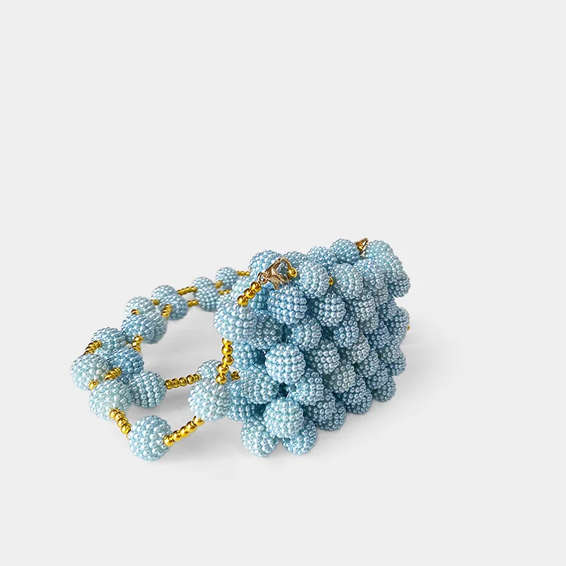 Mini bag 2024 new women's bag handmade bead bag dinner bag crossbody women's bag Yangmei pearl bag