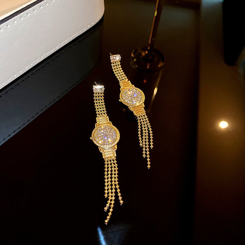 Diamond Watch Earrings