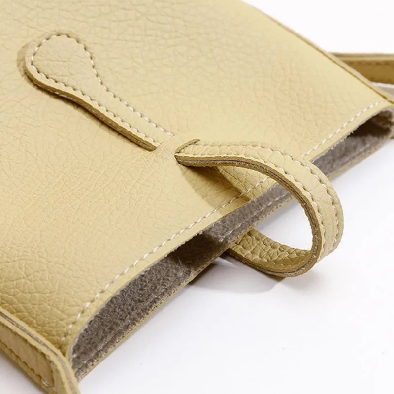 New in Women Mobile Phone Bag Soft Leather Small Shoulder Crossbody Bags Luxury Mini Cute Coin Purse Yellow Card Holders Wallet