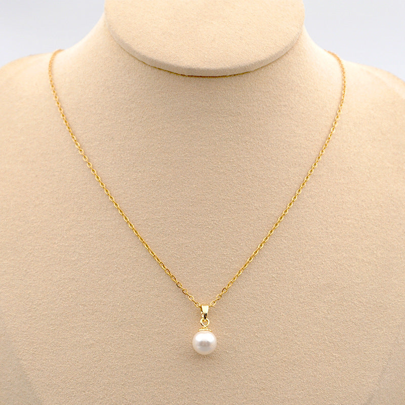 Design Titanium Steel Chain Accessories Pearl Necklace