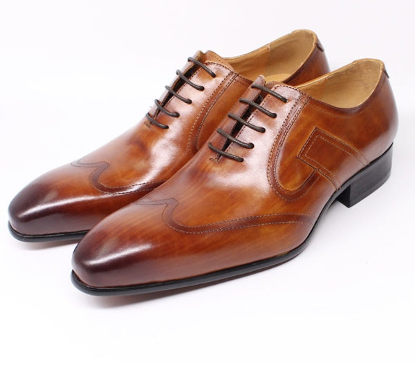 New  First Layer Cowhide Oxford  Business Casual Men's Shoes