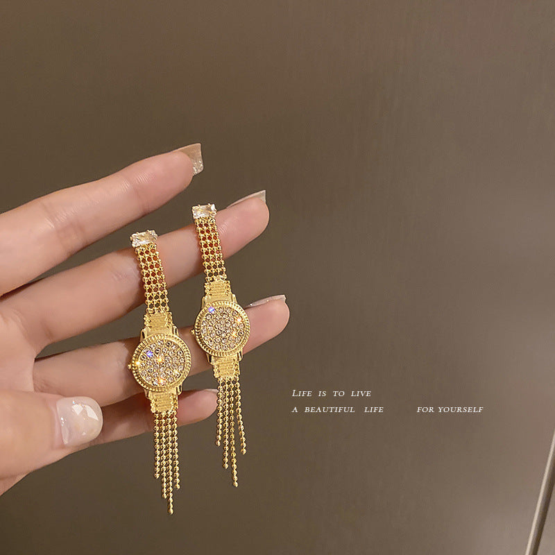 Diamond Watch Earrings