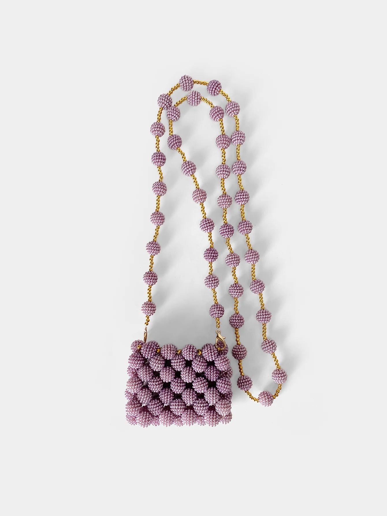 Mini bag 2024 new women's bag handmade bead bag dinner bag crossbody women's bag Yangmei pearl bag