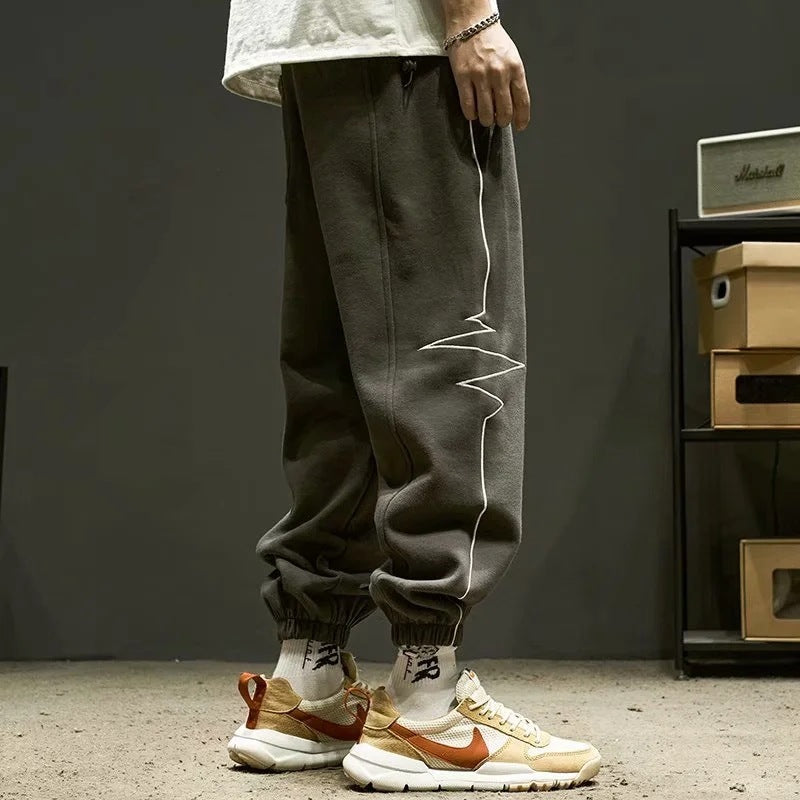 Men's Loose Waistband Sports Pants With Side Stripes