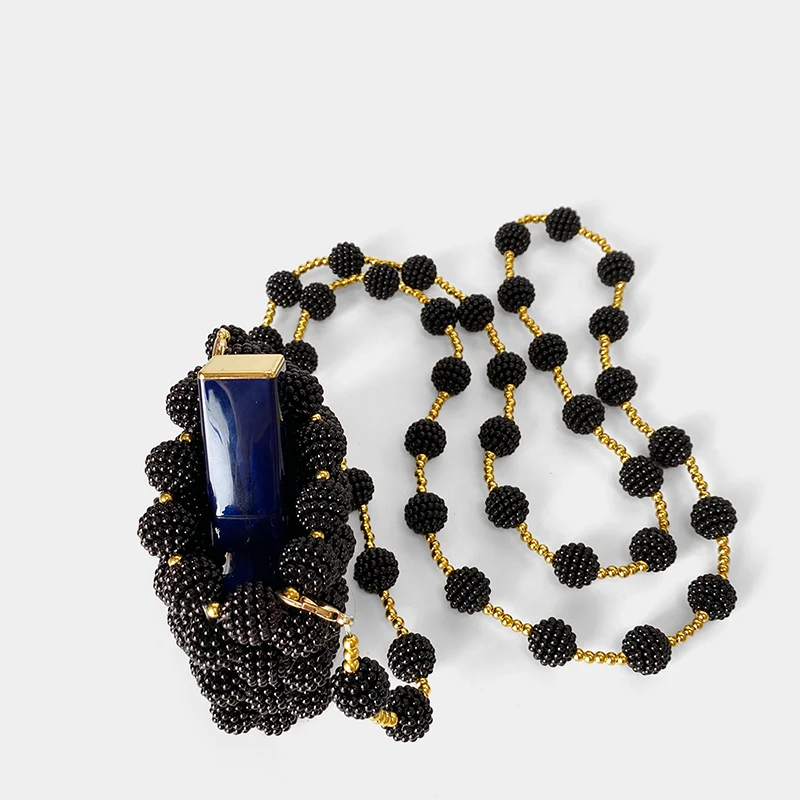 Mini bag 2024 new women's bag handmade bead bag dinner bag crossbody women's bag Yangmei pearl bag