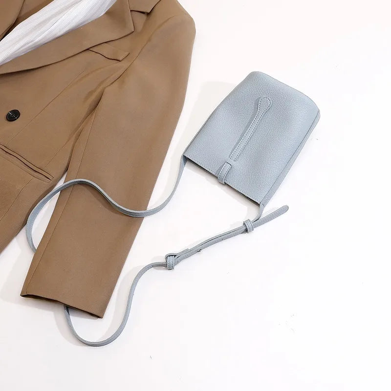 New in Women Mobile Phone Bag Soft Leather Small Shoulder Crossbody Bags Luxury Mini Cute Coin Purse Yellow Card Holders Wallet