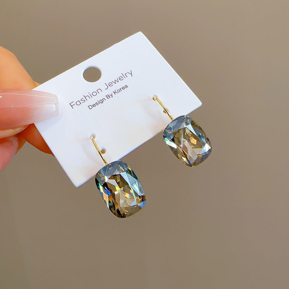 Spring And Summer Crystal Rock Candy Square French Ear