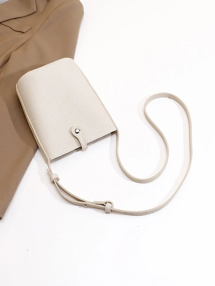 New in Women Mobile Phone Bag Soft Leather Small Shoulder Crossbody Bags Luxury Mini Cute Coin Purse Yellow Card Holders Wallet