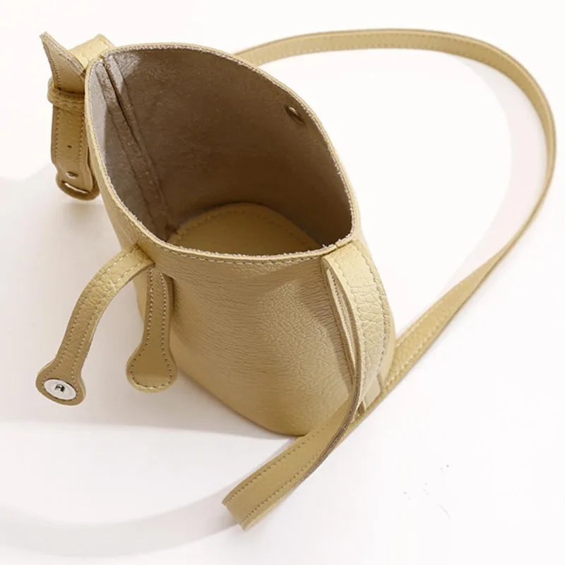 New in Women Mobile Phone Bag Soft Leather Small Shoulder Crossbody Bags Luxury Mini Cute Coin Purse Yellow Card Holders Wallet